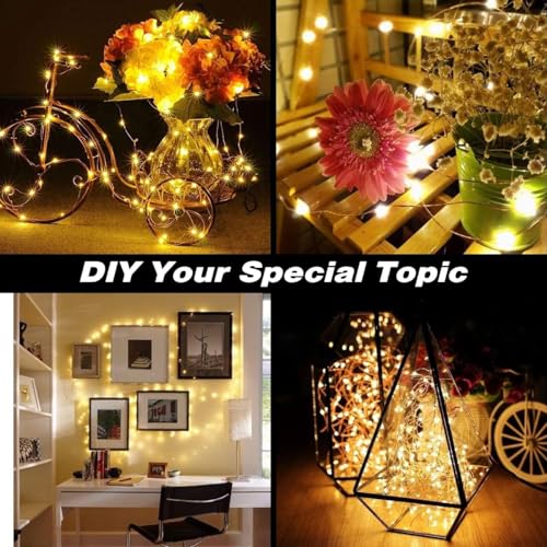 Fairy Lights Plug in,33Ft 100 LEDs Copper Lights Warm White,Christmas Lights Indoor Outdoor,Led Fairy String Lights for Bedroom Party Wedding Patio Christmas Tree Decoration - size: 33FT with Adapter