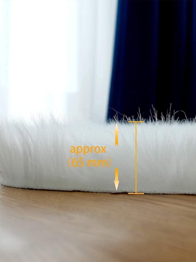 Asuprui Unstuffed Floor Pillow Meditation Cushion No Filler Large Floor Cushion for Sitting Fluffy Floor Seat Fuzzy Oversized Seat Pillow for Adult 24X24X6 Inches White Round Cover ONLY