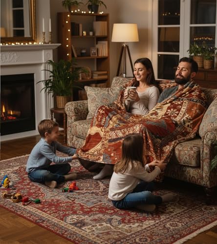 Aipon Boho Aztec Throw Blanket 40"x 50", Western Indian Native American Blanket Southwestern Decor, Brown Soft Cozy Lightweight Throws Blankets Gifts for Women Men Couch Bed Sofa Chair - color: Dark Brown, size: 40.00'' × 50.00''