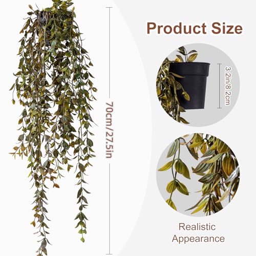 Artificial Hanging Plant 2 Pcs Faux Plant Ivy Vine Faux Eucalyptus Vines Fake Potted Greenery for Wall Living Room Home Shelf Office Bathroom Outdoor Indoor Decor (Type 3) - color: Type 3