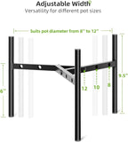 Plant Stand Indoor Adjustable Pot Holders, Metal Plant Stand Outdoor, Anti-Rust Black Metal Plant Holder for Outdoor Corner and Indoor clearance ,Fits 8"-12" Pots, 9.5" Height, 1 Pack