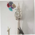 Handmade Cotton Rope Hanging Planter Bohemian Style Indoor Wall Decor for Succulents and Flower Pots Woven Sling Basket for Balcony and Office