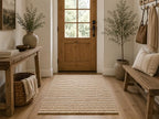 FRELISH DECOR Area Rug 4x6 feet - Premium Wool and Jute Blend Handwoven Rugs - Natural Fiber Chunky Stripe Rugs for Living Room, Bedroom, Hallways, Dining Area: Natural Ivory - size: 4' x 6' (Rectangular)