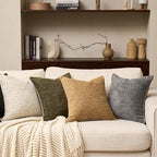 Yangest Chenille Pillow Cover 18 x18 Inches, Thick Textured Square Throw Pillow Cover Farmhouse Modern Soft Accent Couch Neutral Pillow Cover for Living Room Bedroom, Green - color: Olive Green, size: 18" x 18" (Pack of 1)