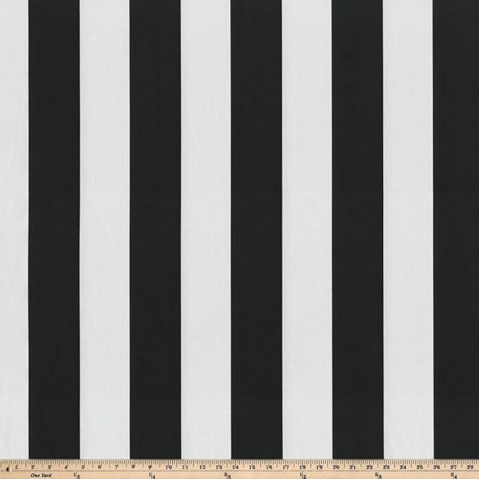Pillow Perfect Stripe Indoor/Outdoor Accent Throw Pillow, Plush Fill, Weather, and Fade Resistant, Large Throw - 18.5" x 18.5", Black/White Cabana Stripe, 2 Count
