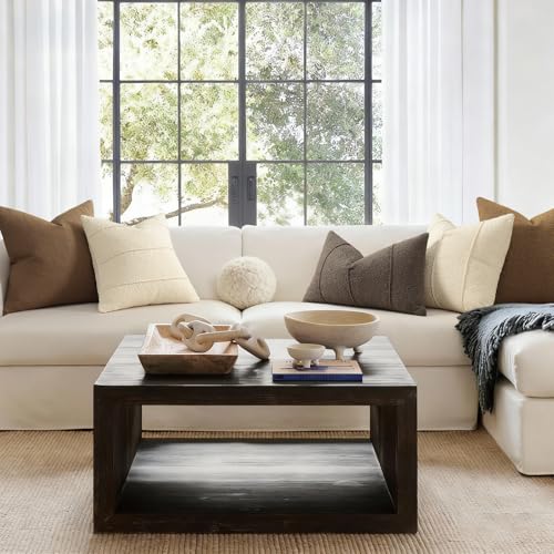 YCOLL Textured Boucle Throw Pillow Covers 18x18 Pack of 2 - Soft Neutral Striped Cushion Covers, Cozy Accent Decorative Pillow Covers for Couch, Sofa, Bed, Living Room (Cream) - color: Cream, size: 18" x 18" (Pack of 2)