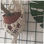 ORFOFE Handmade Cotton Rope Hanging Planter Bohemian Style Indoor Wall Decor for Succulents and Flower Pots Woven Sling Basket for Balcony and Office