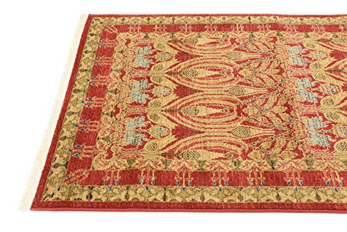 Unique Loom Edinburgh Collection Area Rug - Canmore (3' 3" x 5' 3" Rectangle, Red/ Navy Blue) - color: Red/Navy Blue, size: 3'3" x 5'3" (Rectangular)
