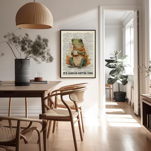 Poster Master Dictionary Poster - Retro It's Always Coffee Time Print - Frog & Coffee Art - Cafe & Preppy Art - Trendy & Funny Kitchen or Restaurant Decor - 8x10 UNFRAMED Wall Art - color: Style-05, size: 8"L x 10"W