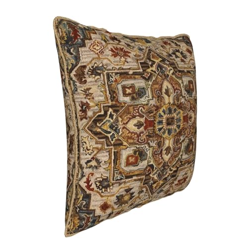 Terracotta Gold Vintage Velvet Pillow Covers 16x16 Inch Tan Brown Khaki Bohemian Tapestry Carpet Throw Pillows for Couch Soft Cushion Covers Pillowcase Aztec Boho Rug Pillow Cases for Bed Living Room - color: Vintage Terracotta Carpet, size: 16" x 16" (Pa