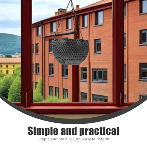 2Pcs Hanging Planter Plastic Honeycomb Rattan Weave Plant Basket for Use Deep Color