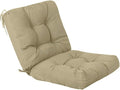QILLOWAY Outdoor Seat/Back Chair Cushion Tufted Pillow, Spring/Summer Seasonal All Weather Replacement Cushions. (Beige)