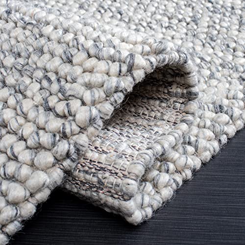 SAFAVIEH Natura Collection Accent Rug - 2' x 3', Light Grey & Ivory, Handmade Wool Blend, Textured Design, Ideal for Hallway, Bedroom, Foyer (NAT620G) - color: Light Grey/Ivory, size: 2' x 3' (Rectangular)