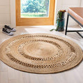 SAFAVIEH Natural Fiber Collection Area Rug - 5' Round, Natural, Handmade Boho Country Charm Jute, Ideal for High Traffic Areas in Living Room, Bedroom (NFB254A) - size: 5' (Round)