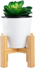 Modern Mini Plant Stand, Wood Flower Pot Holder, Up to 3.5" Diameter Planter, Display Potted Rack, Prevent The Floor Wet, Not Include Ceramic Planter Pot