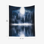 EMMTEEY Misty Forest Wall Art - Dark Forest, Moonlit Shadows, 50X60
