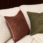 Yangest Chenille Pillow Cover 18 x18 Inches, Thick Textured Square Throw Pillow Cover Farmhouse Modern Soft Accent Couch Neutral Pillow Cover for Living Room Bedroom, Red - color: Red, size: 18" x 18" (Pack of 1)