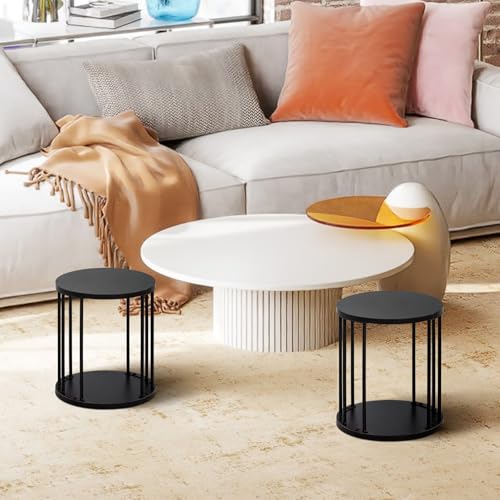 HDANI Wooden Stool Set of 2 for Kids,Adults,300lbs Load Capacity Garden Round Wood Stool,Non-Slip Small Step Stool for Plant Stand,Kitchen,Bathroom and Bedroom,Black - color: Black, size: Small - Set of 2
