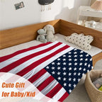 YeeJu American Flag Throw Blanket Kids Small Patriotic 4th of July Memorial Day Fourth of July Blanket Girl Boy Baby Couch Soft Blankets Red White Blue Stars Stripes Veteran Blanket 40x50 - color: Flag-01, size: 40"x50"