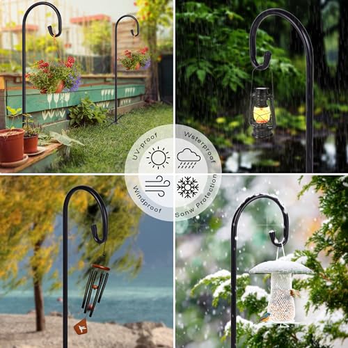 Shepherd-Hooks Adjustable for Bird-Feeder Lantern Plant-Hook Garden-Stake - Plant Stand Hanger for Outdoor Flower Basket, Bird Feeder Hanger Weddings Décor - size: 92 INCH, style: B-2 Pack