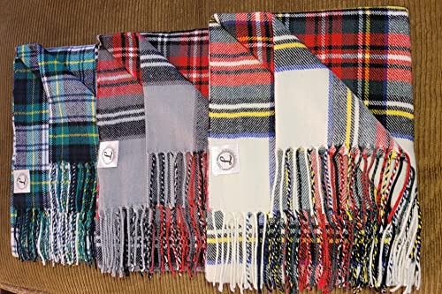 CHEF L HOME & KITCHEN Throw Blanket Green Plaid with Tassels/Fringe- 60" x 50" - color: Green