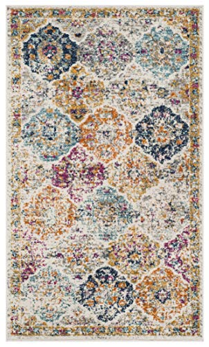 SAFAVIEH Madison Collection Accent Rug - 3' x 5', Cream & Multi, Boho Chic Distressed Design, Non-Shedding & Easy Care, Ideal for High Traffic Areas in Entryway, Living Room, Bedroom (MAD611B) - color: Cream/Multi, size: 3' x 5' (Rectangular)