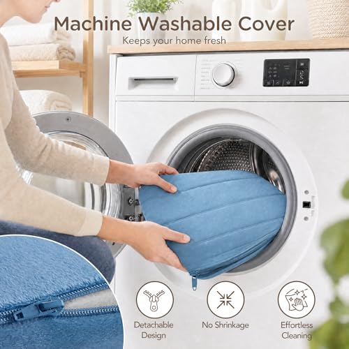 Codi Floor Cushions for Adults, Large Meditation Pillows with Thick Foam and Soft Tufted Covers, Washable Square Seating for Couch and Yoga Sitting, 22×22×5 Inch Blue - color: Blue, size: 22 Inch (Pack of 1)