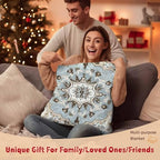 Boho Throw Blanket for Couch Gifts for Women Ethnic Aztec Southwest Neutral Aesthetic Motifs Flannel Cozy Soft Thick Blankets Warm Plush Fleece Blanket for Bed Sofa 50" x 60" - size: 50" x 60"