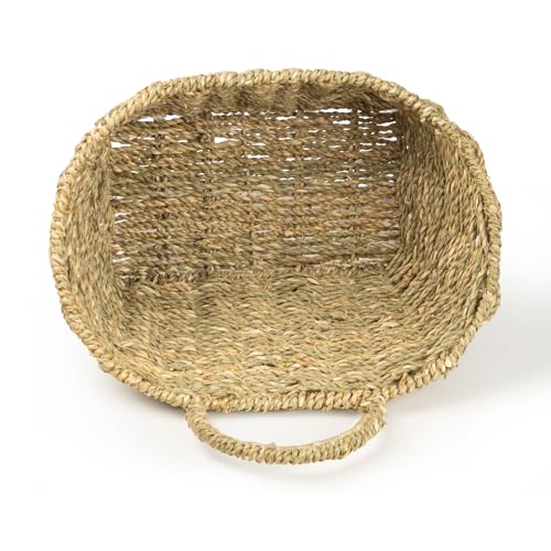 Hanging Wall Basket Handwoven Wicker Basket for Plants, Flowers & Storage, Rustic Farmhouse Wall Decor Organizer, Natural Seagrass - color: Natural-sea Grass