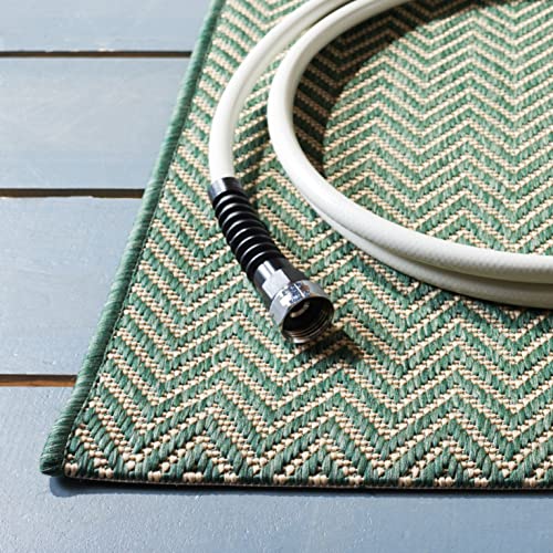 SAFAVIEH Outdoor Accent Rug 2'x3'7" - Courtyard Collection - Coastal Design, Dark Green & Beige, Durable & Easy Cleaning, Ideal for Patio, Entryway, Mudroom (CY8022-32221) - color: Dark Green/Beige, size: 2' x 3'7" (Rectangular)
