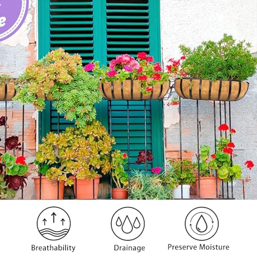 3Pcs 30” Coco Liners for Planters, Pre-Formed Trough Coconut Fiber Liner Replacement for Window Box, Fence Flower Baskets, Garden Flower Pot (30 inch 3PCS) - size: 30 inch 3PCS