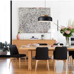 Modern Large Pendant Light Fixture, 17.7 inch,Natural Wood Cap, Matte Black Finish, Simple Pendant Lighting for Kitchen Island, Dining Room, Table - color: Black, size: 17.7 inches