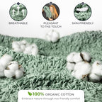 PAULATO BY GA.I.CO. Ottoman Cover Pouf Slipcover 1-Piece Stretch Cotton Stool Slipcovers for Kids Protective and Soft Ottoman Slip Cover Eco-Friendly Furniture Protector - Fuco Cotton - Sage Green
