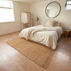 KIBAGA Beautiful Jute Area Rug for Your Home - This Natural 4x6 ft Hand Woven Rug Fits Perfectly Into Your Entry Area, Kitchen Or Living Room - Modern Braided Mat Enhances Any Boho/Farmhouse Decor - size: 4' x 6' (Rectangular)