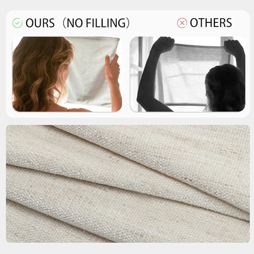 Chenille Linen Throw Pillow Covers 18x18 Set of 2, Thick Textured Boho Pillow Covers, Farmhouse Decorative Pillow Covers, Neutral Vintage Accent Covers for Couch Sofa Bed, Cream White - color: Cream White, size: 18" x 18" (Pack of 2)