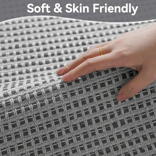 2x4 Entryway Runner Rug, Washable Runners for Kitchen, Non Slip Woven Entrance Door Mat, Stain Resistant Rugs for Hallway Living Room Bedroom Laundry Room (2'x4', Grey) - color: Grey, size: 2' x 4'