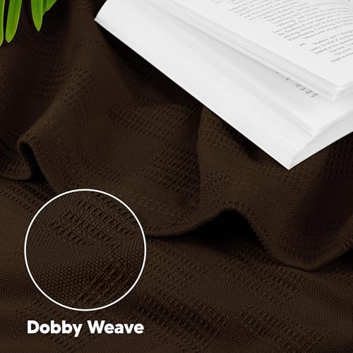 Utopia Bedding 100% Cotton Thermal Blanket Brown Queen Size Soft, Lightweight, Breathable, Cozy Spring and Summer Blankets for Bed, Home Room Decor Gifts for Women and Men (90x90 Inches) - color: Brown, size: Queen