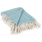 DII Diamond Stitch Woven Throw, Organic Modern, 50 x 60, Aqua - color: Aqua