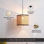 Gal - Mid Century Bohemian Pendant Light Fixture PVC Rattan Shade and Velvet Rim for Bed Dining, Kitchen, Living Room, Beige - color: Gal