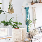Hdviai Macrame Plant Hanger Kit, 3mm x 220Yards Cord for Adult Beginners DIY Macrame Wall Hanging Kit, with 2Pcs Wooden Dowels + Beginner's Manual + Soft Ruler+ Five Wooden Beads - size: 3MM x 220Yards Kit