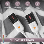 VENTIMI Electric Blanket Queen, 84" x 90" Heated Blanket with 9 Heat Levels & 2-4-8-10 Hours Auto Off, Fast Heating Blanket with ETL & FCC Certification, Grey - color: Grey, size: Queen
