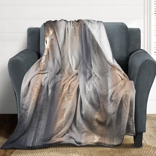 Abstract Gradient Blanket, Modern Fashion Baroque Gold Grey Painting Strokes Pattern Soft Warm Cozy Plush Flannel Covers for Livingroom Bedroom Couch Chair Camping Travel Home Decor Tapestry 30x40in - color: Abstract-16, size: 30W" x 40L"