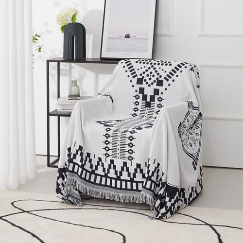 LumiSyne Cotton Woven Throw Blanket With Tassel Double-Sided Jacquard Bohemian Geometric Pattern Vintage Ethnic Style Decorative Throws For Sofa Bed Armchair Camping Blanket Tapestry Tablecloth Carpet - color: Diamond Geometric, size: 180×230cm