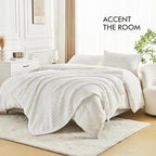 lifein Throw Blanket for Couch-White Boho Throw Blanket, Cream Soft Fleece Plush Lightweight Blankets&Throws for Spring, Fuzzy Decorative Blankets for Livingroom Bed Sofa Chair (60x80, White)