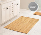 Handwoven 2.3x4ft Rectangle Jute Area Rug Natural Rug Solid Farmhouse Rug for Bedroom Living Room Dining Room Office and Kitchens - size: 2'4" x 4' (Rectangular)
