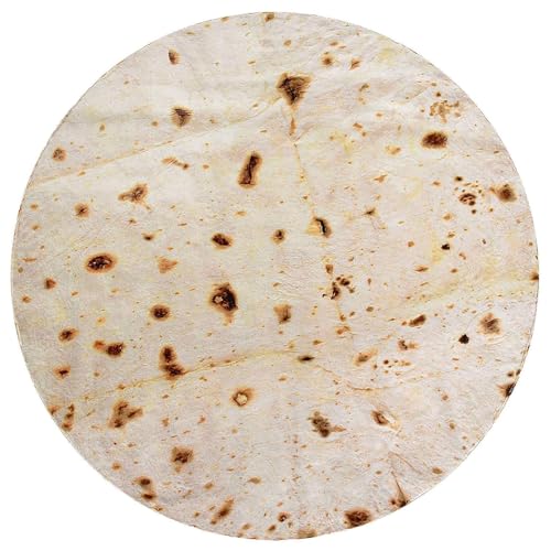 CASOFU Burrito Tortilla Throw Blanket 71 inches for Adult Kids, Novelty Tortilla Food Blanket Funny Gifts for Women Men Teens, 285GSM Soft Flannel Taco Blanket Birthday Gifts for Boys Girls(Beige) - color: Beige, size: 71 inches