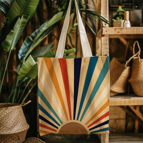 Boho Style Canvas Bag for Women Boho Fashion Tote Bag for Bohemian Lover - color: Sunburst Bag