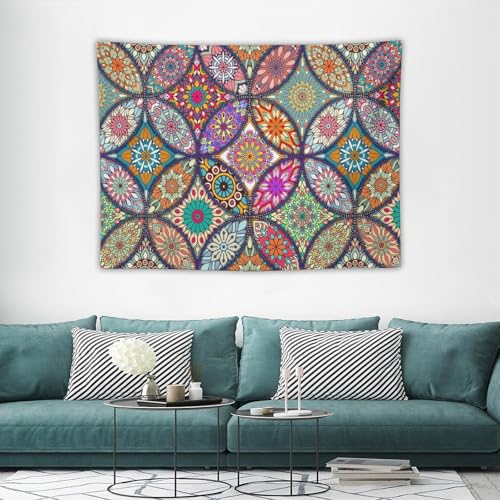 Boho Mandala Tapestry Retro Circle Paisley Ethnic Tribal Hippie Colorful Pattern Wall Hanging Tapestries Home Decor for Living Room Bedroom Apartments Farmhouse Dorm,40inx30in (102×76cm)【Small】 - color: Boho-13, size: 40Wx30L