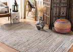 SAFAVIEH Cape Cod Collection Area Rug - 6' x 9', Natural & Blue, Handmade Flat Weave Jute, Ideal for High Traffic Areas in Living Room, Bedroom (CAP250A) - size: 6' x 9' (Rectangular)