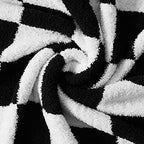 WRENSONGE Checkered Throw Blanket, Black and White Soft Cozy Fluffy Warm Hand Made Throw Blankets for Couch, Sofa, Chair, Bed, Camping, Picnic, Travel Lightweight Bed Blanket - 50"*70" - color: Black White, size: Throw-XL(50"x 70")